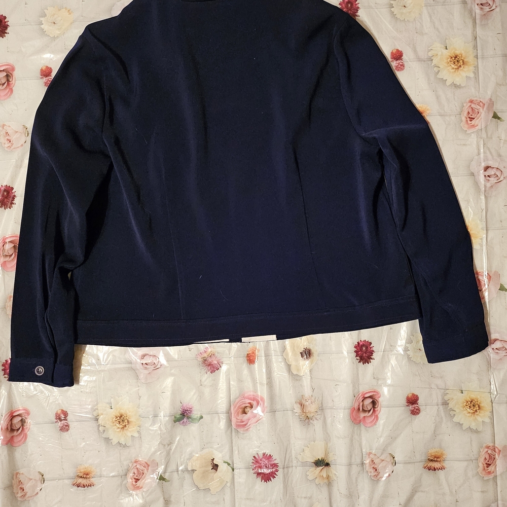 Sag Harbor Petite Navy Blue Lightweight Dress Jacket/Blazer - Picture 3 of 9